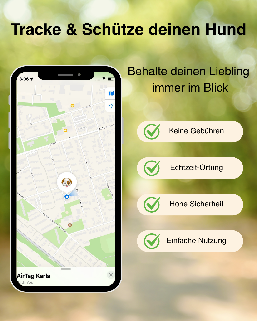 BuddyTag™ Komfort - gepolstertes Lederhalsband mit Trackerfach